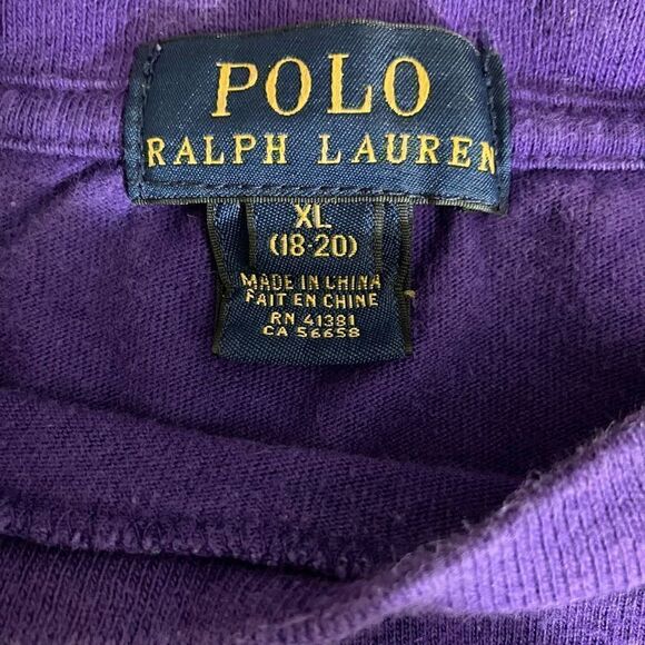 Polo Deep Purple Long Sleeve Tee / SZ: XL 18-20 - Picture 6 of 6